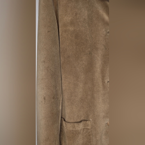 Boxy Faux Suede Womens Caramel Car Coat Xl - Picture 7 of 10